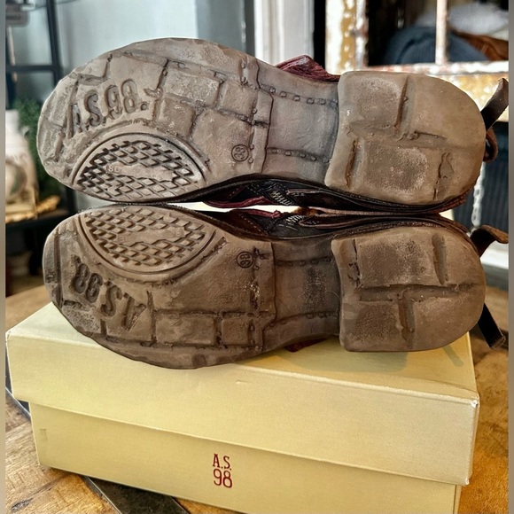 A.S.98 Leather Moto Ankle Boots 717241 Brown EU 38 (US 7.5–8) - Picture 13 of 15